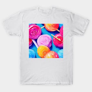 Watercolor lollipop pattern T-Shirt